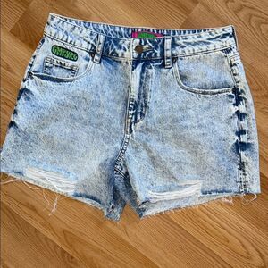 Empyre Denim Shorts Acid Wash Cut Off Size 6 100% cotton